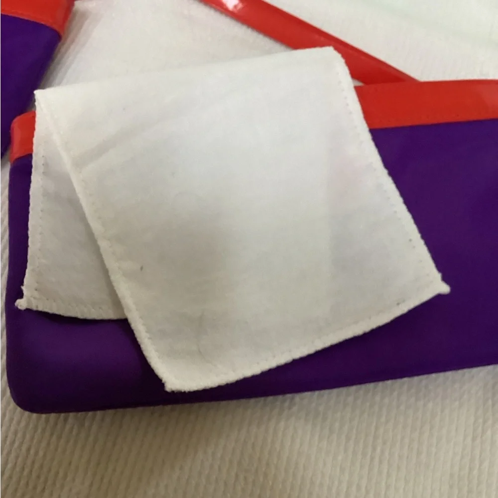 kate spade PurpleNylon and Red Patent Leather Zipper 2 pc Pouch set.  NWT - Picture 13 of 13